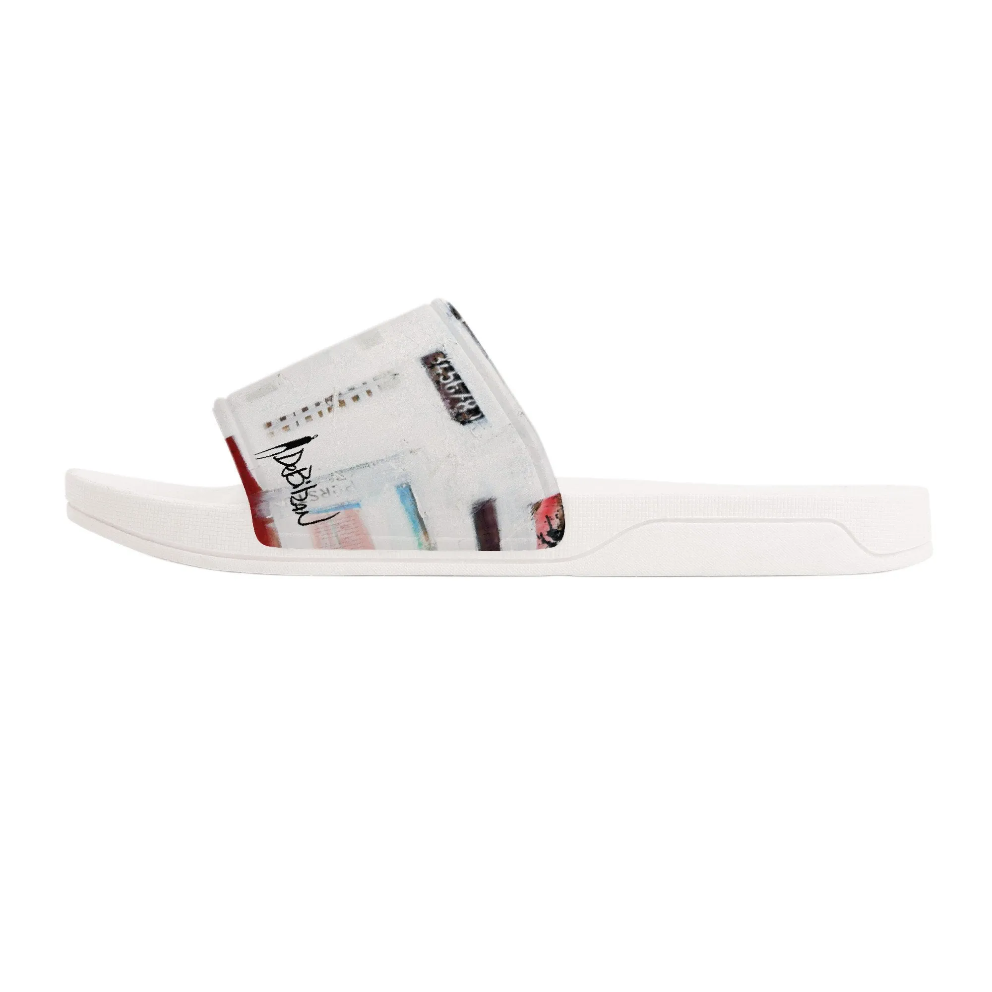 Abstract D30 Slide Sandals - White