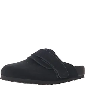 Birkenstock X Tekla Womens X Tekla Nagoya Suede Shearling Slipper in Black