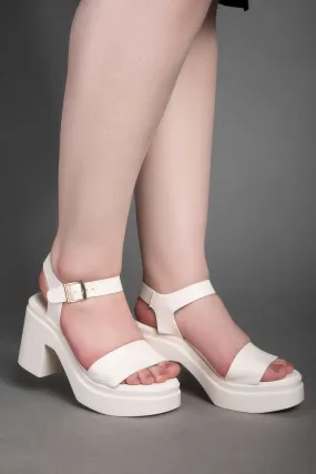 Bold Platform Heels - Beige