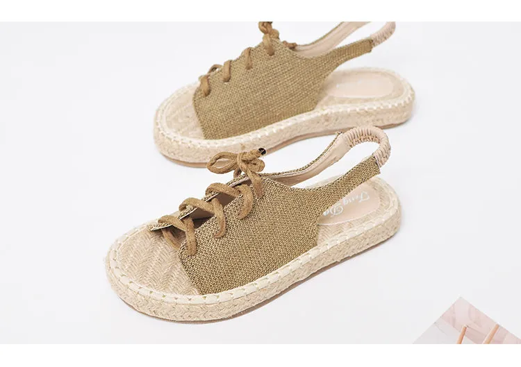 BOOPDO DESIGN ESPADRILLE CHUNKY SANDALS