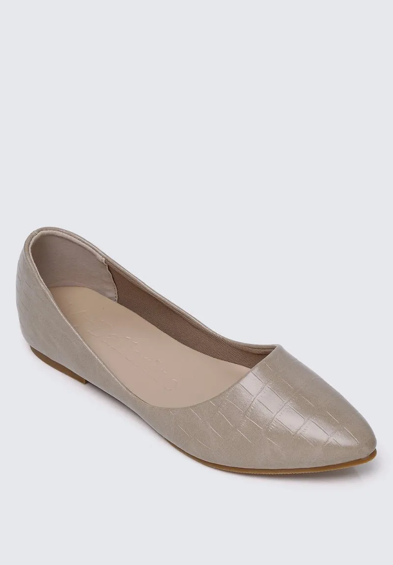 Cece Croc Comfy Ballerina In Taupe