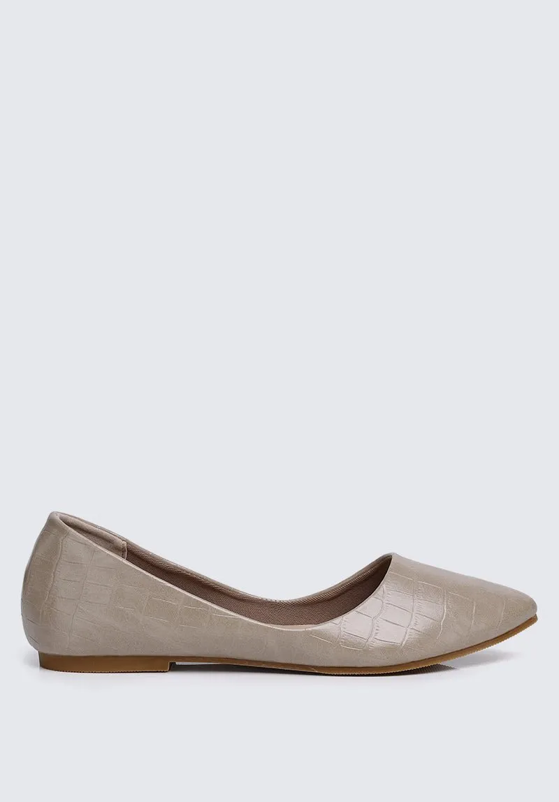 Cece Croc Comfy Ballerina In Taupe