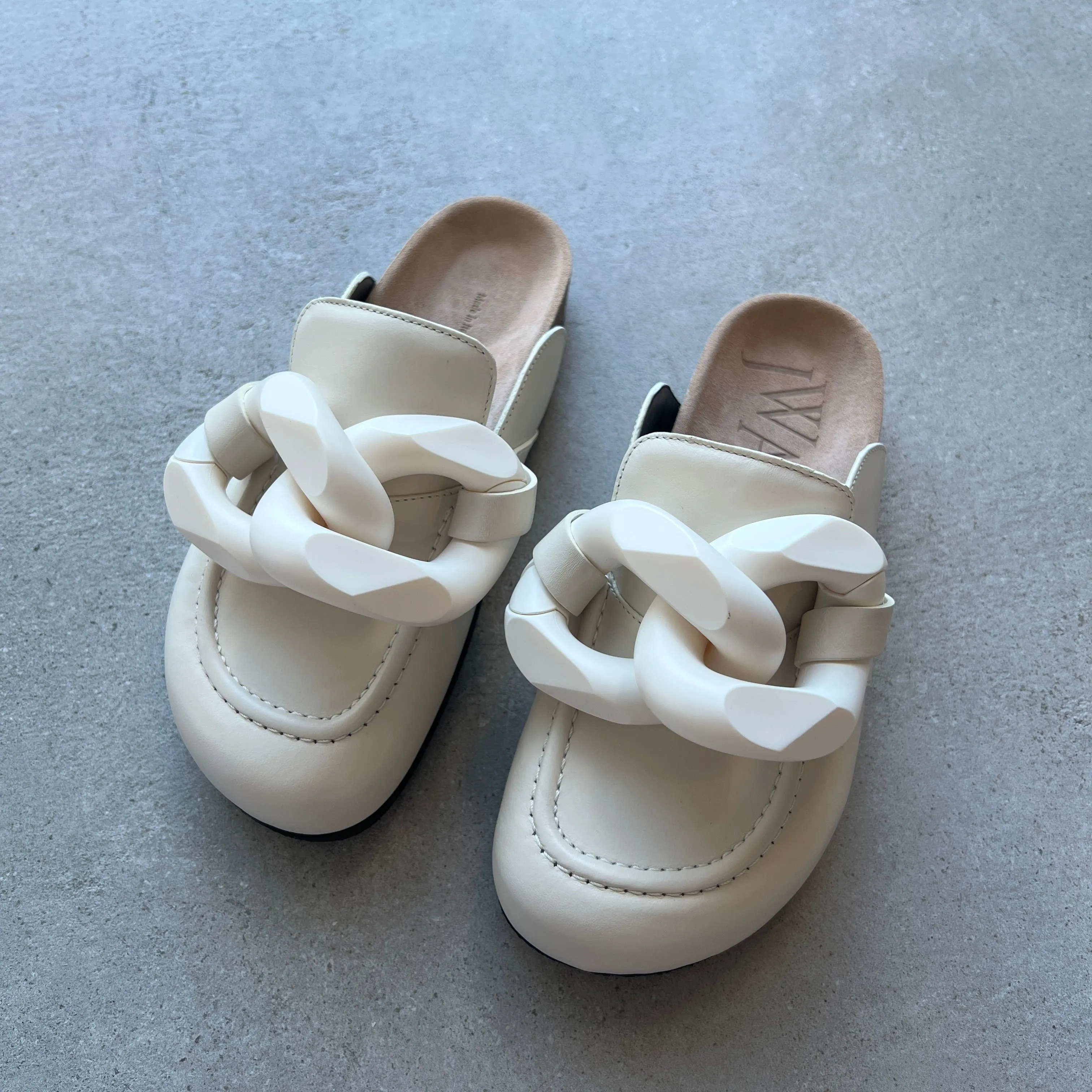 Chain Loafer Slide, Off White