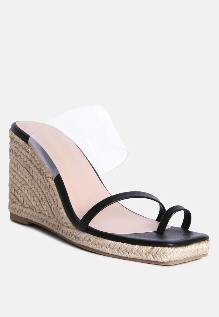 Clear Path Toe Ring Espadrilles Wedge Sandals