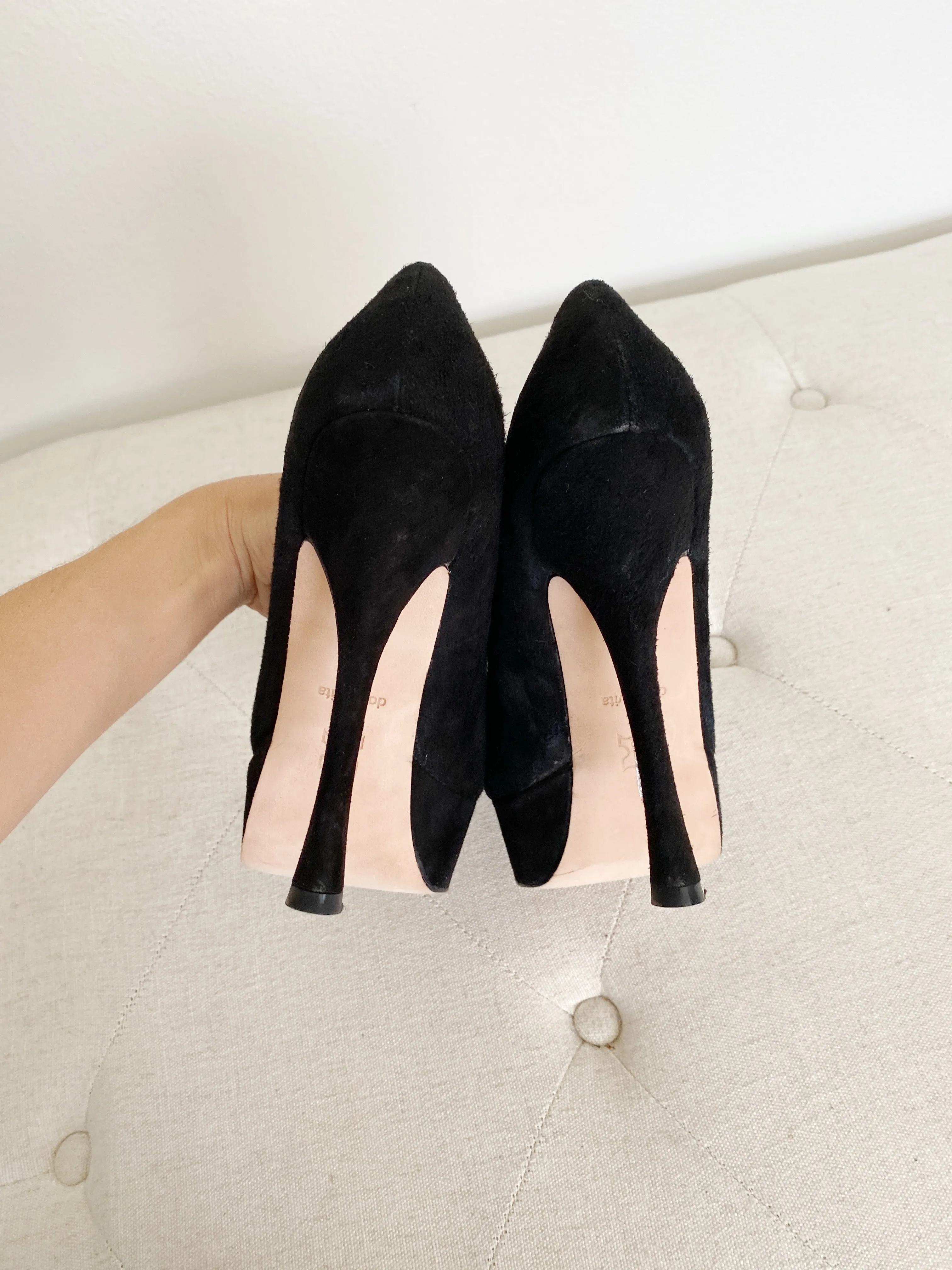 DOLCE VITA Suede Black Platform Stiletto Heels 7.5