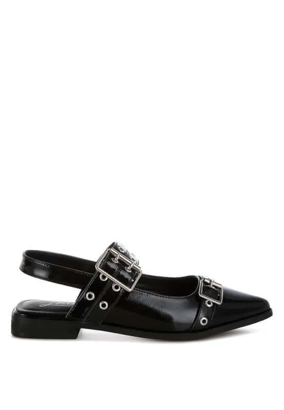 Eyelets & Buckle Detail Flats