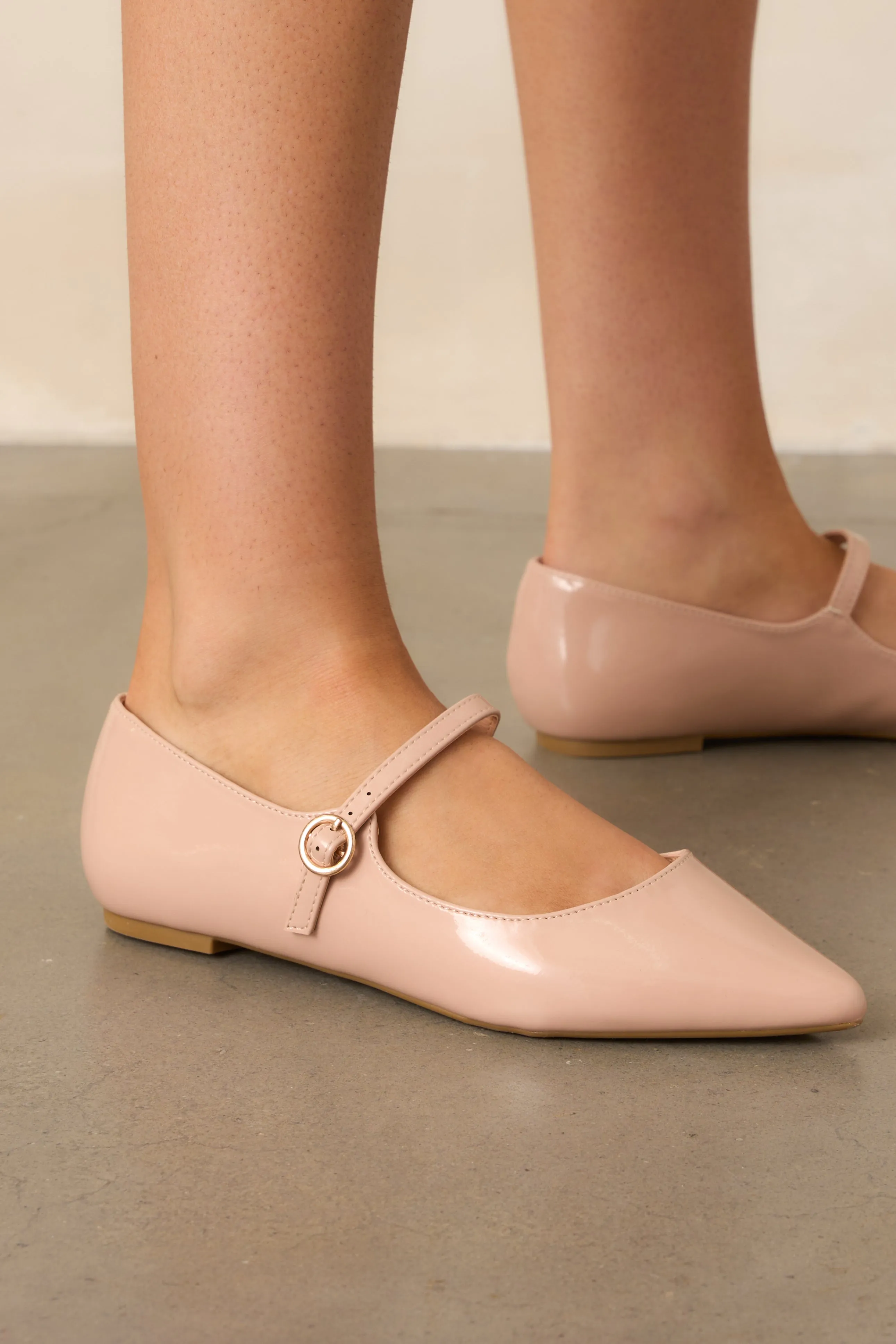 Frostveil Mantle Beige Pointed-Toe Flats