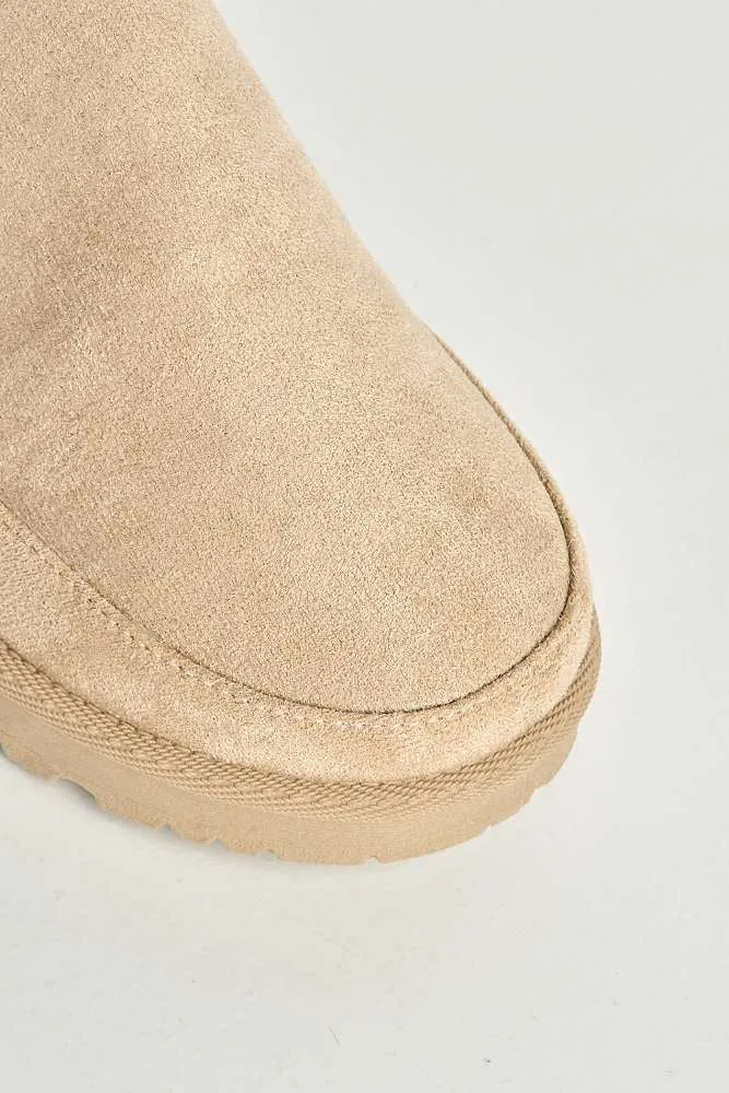 Harley Backless Extended Elastic Strap Slippers in Beige