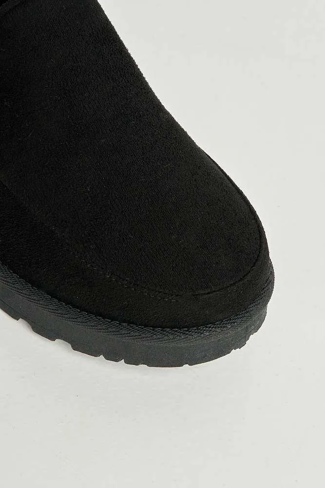 Harley Backless Extended Elastic Strap Slippers in Black