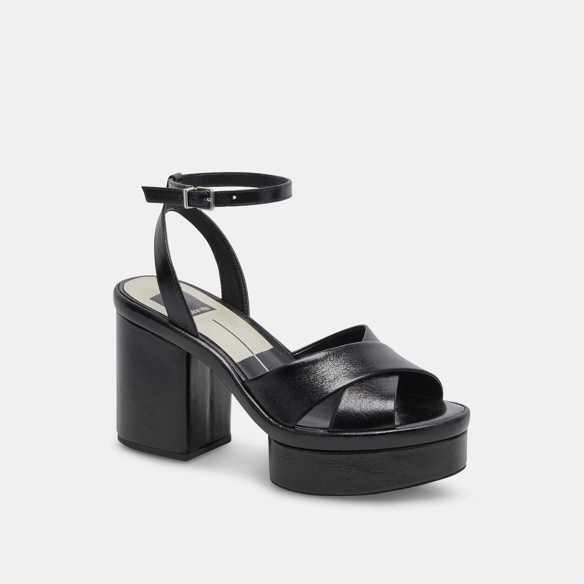 LAISHA HEELS MIDNIGHT CRINKLE PATENT