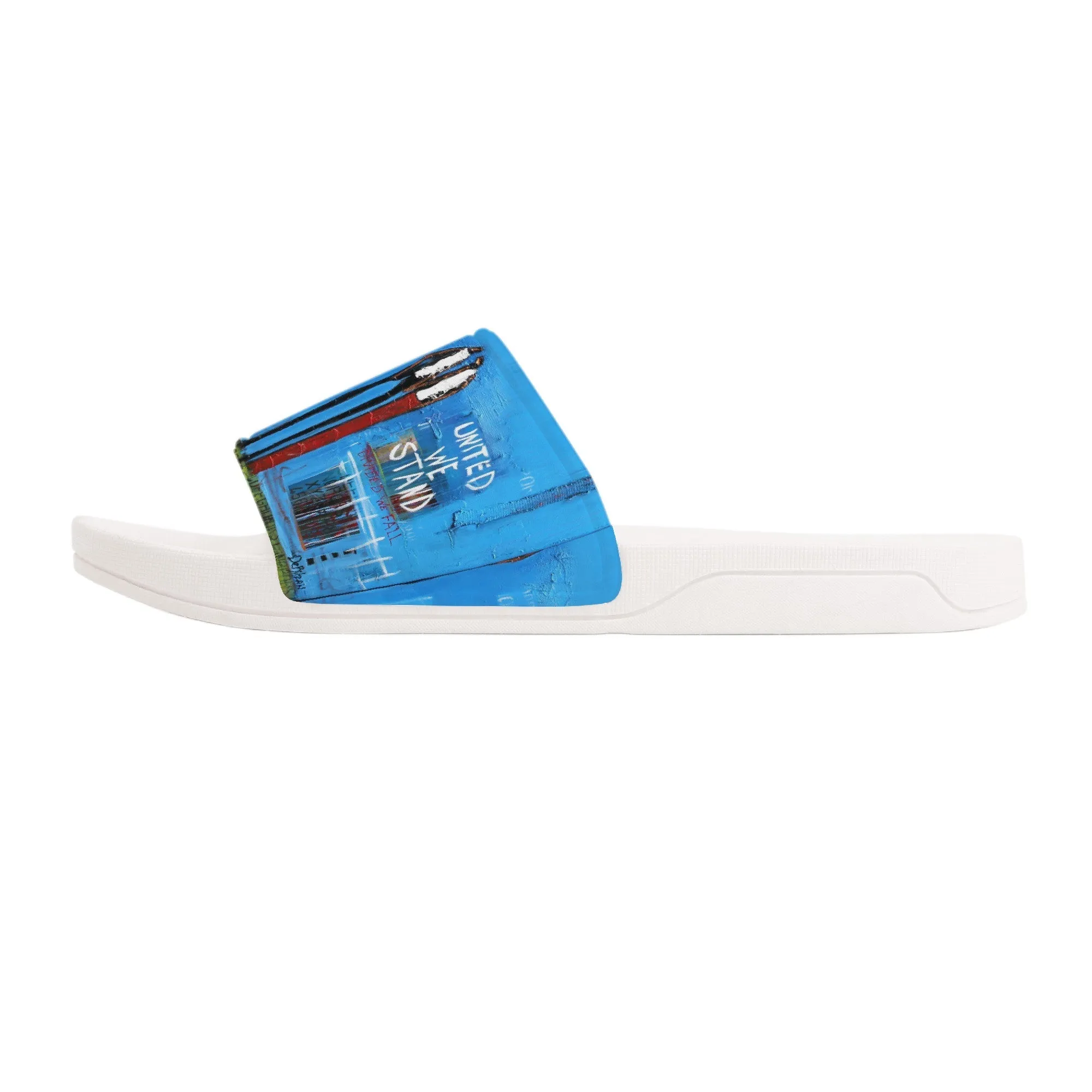 Liberty and justice for all  Slide Sandals - White