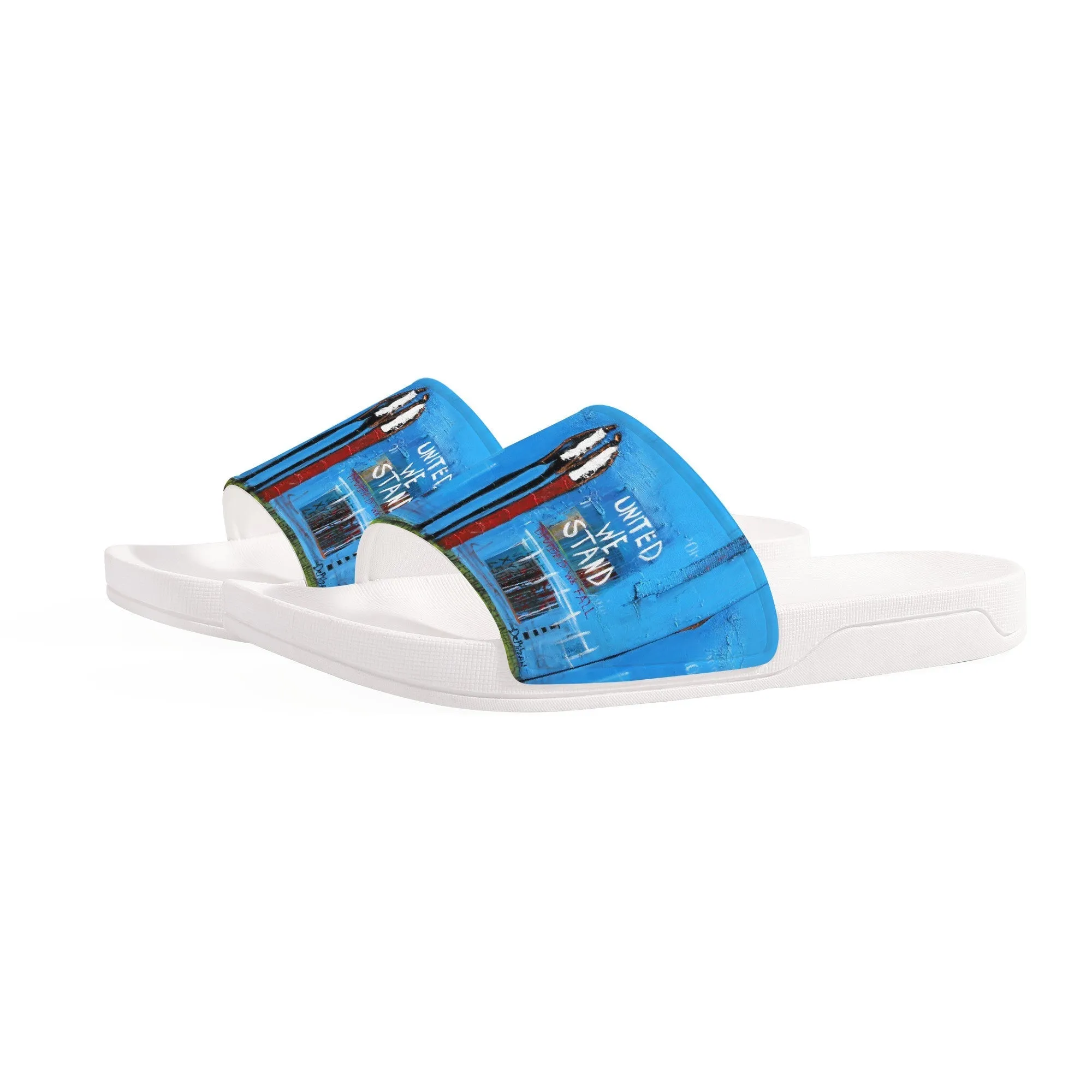 Liberty and justice for all  Slide Sandals - White