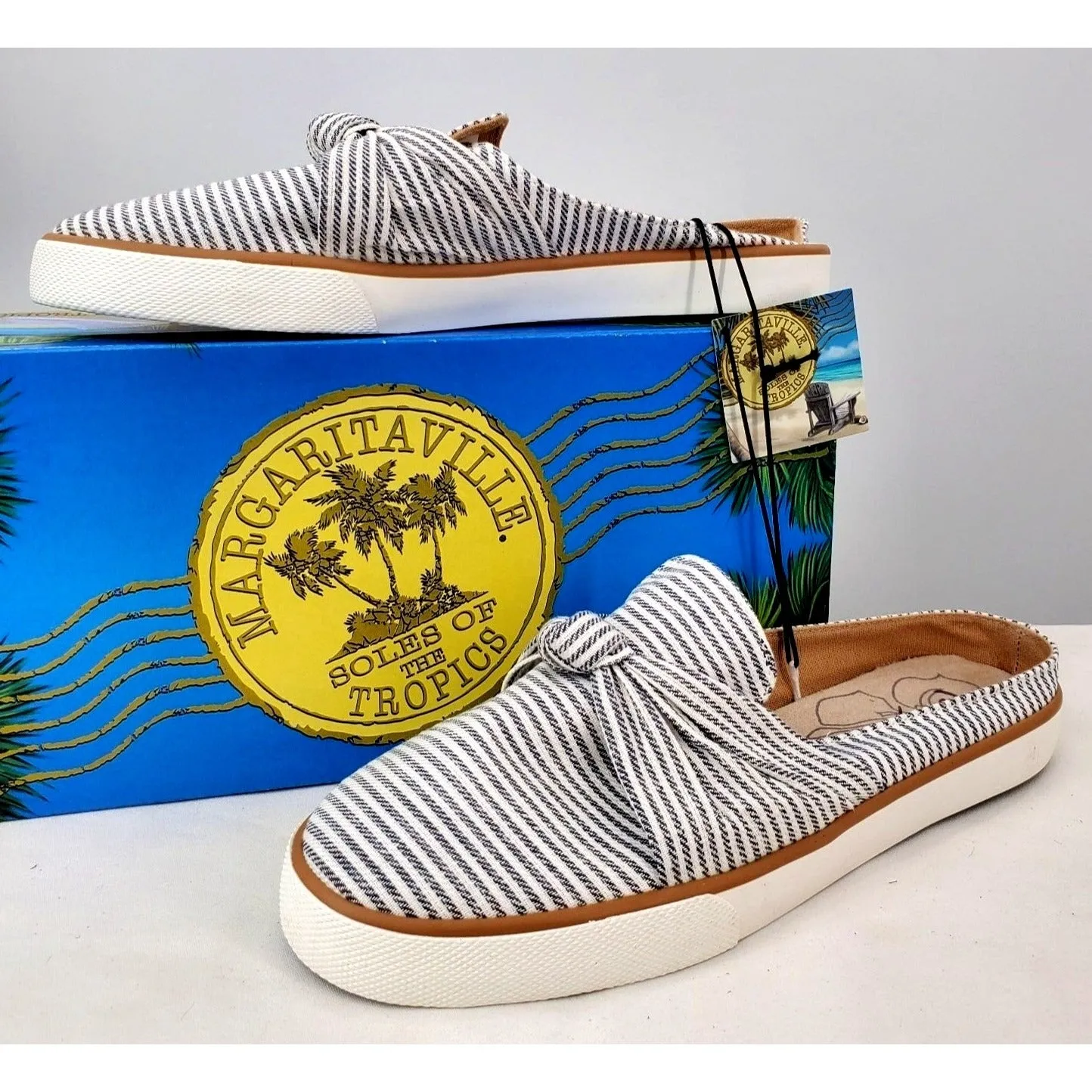 MARGARITAVILLE Mule Sneaker Woman's Slip-on Nautical Knot Sandal Shoe