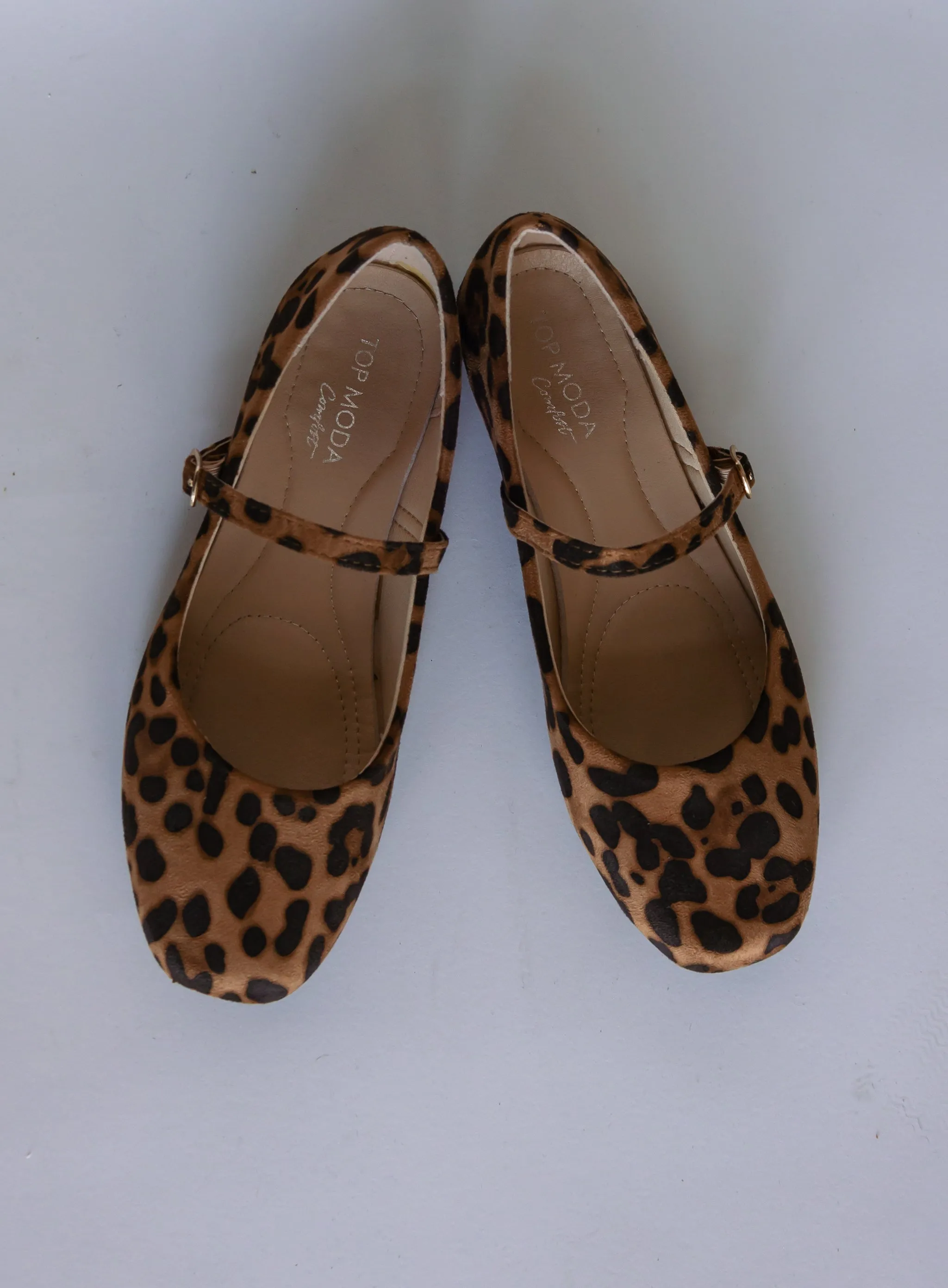 Mary Jane Leopard Flats