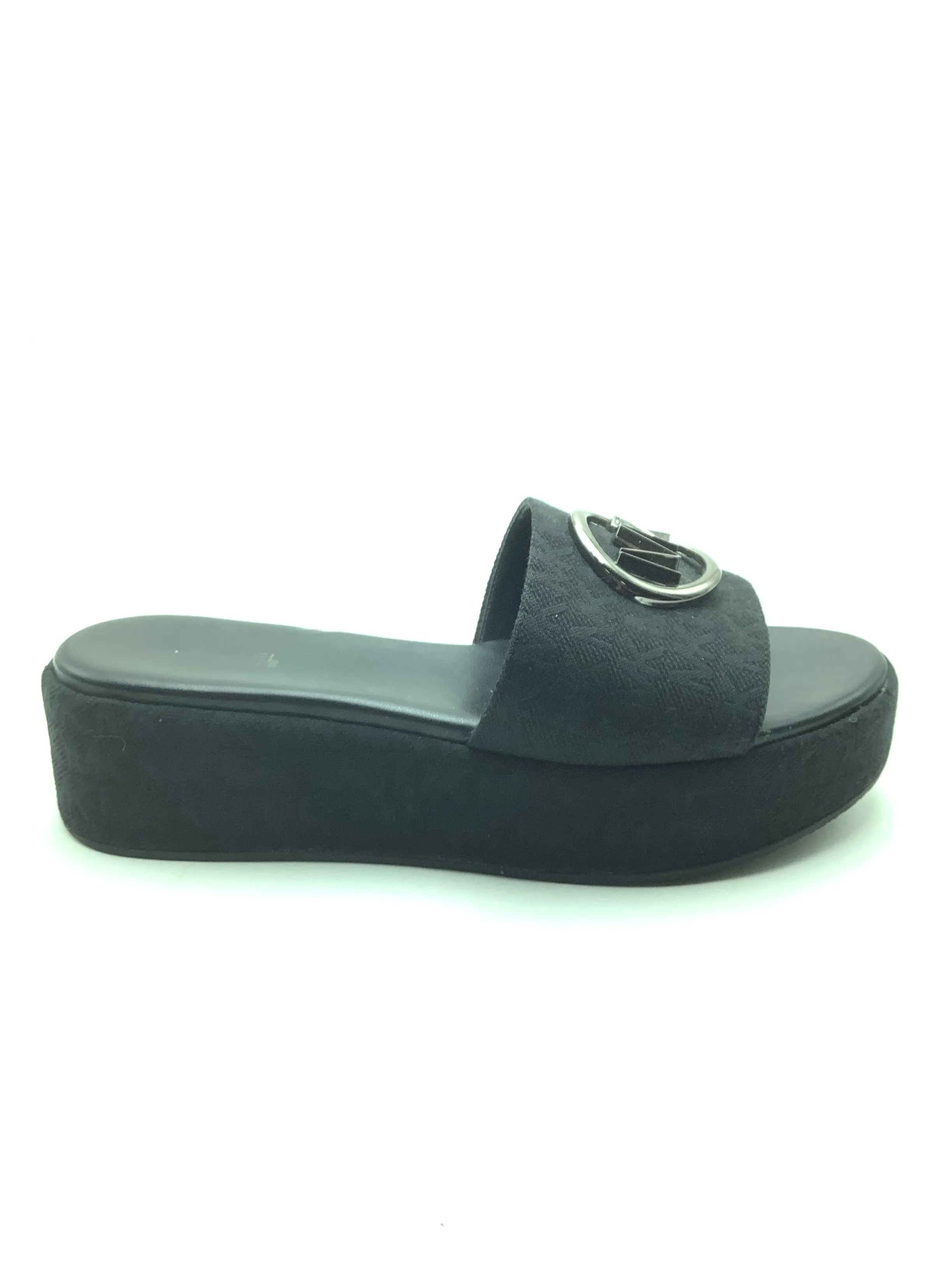 Michael Kors Women's Slide In Sadler Wedge Black Size: 7.5