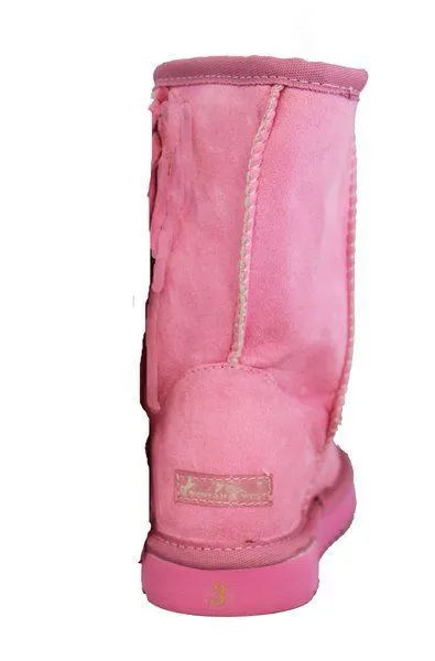 Montana West Kids Embroidery Boots - Pink