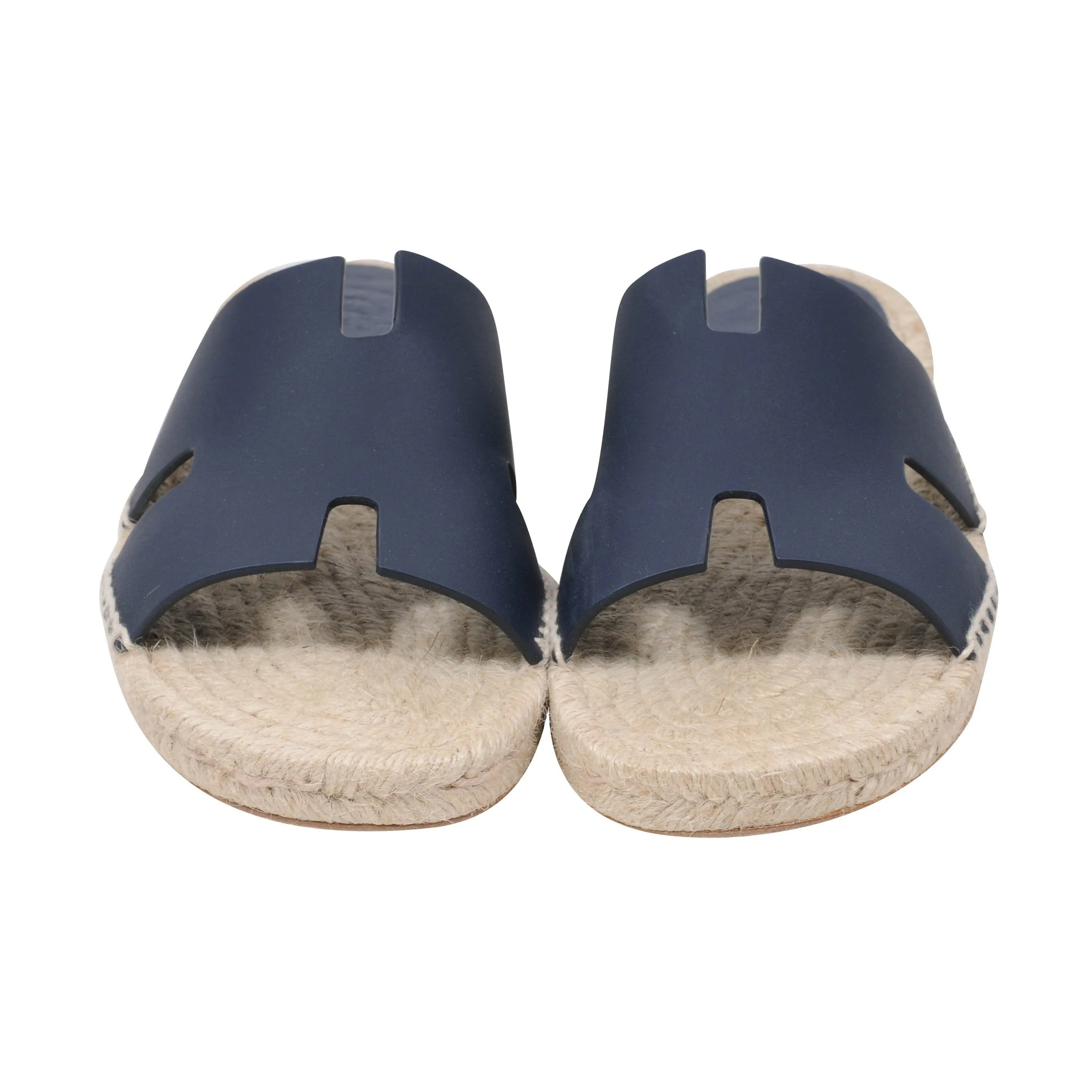 Navy Blue Antigua Espadrille Leather Sandals