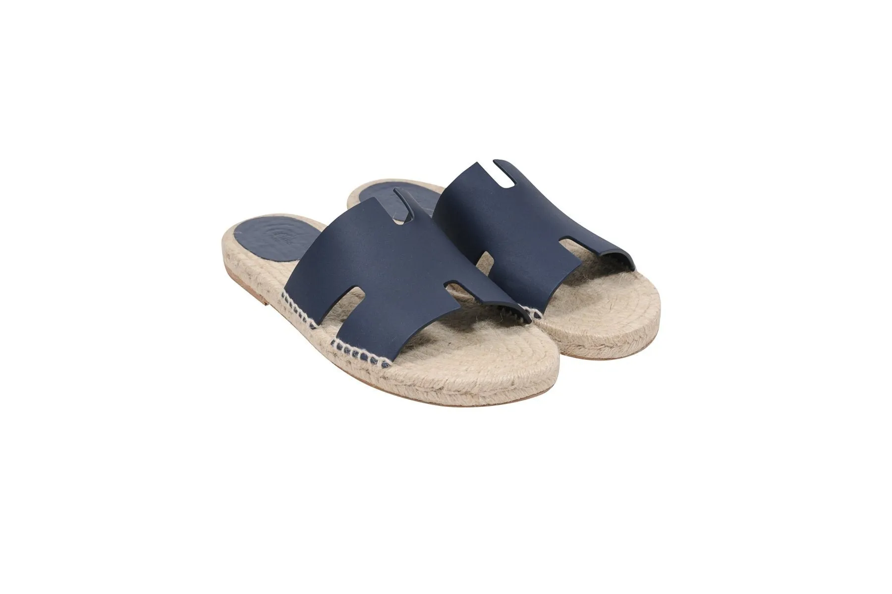 Navy Blue Antigua Espadrille Leather Sandals