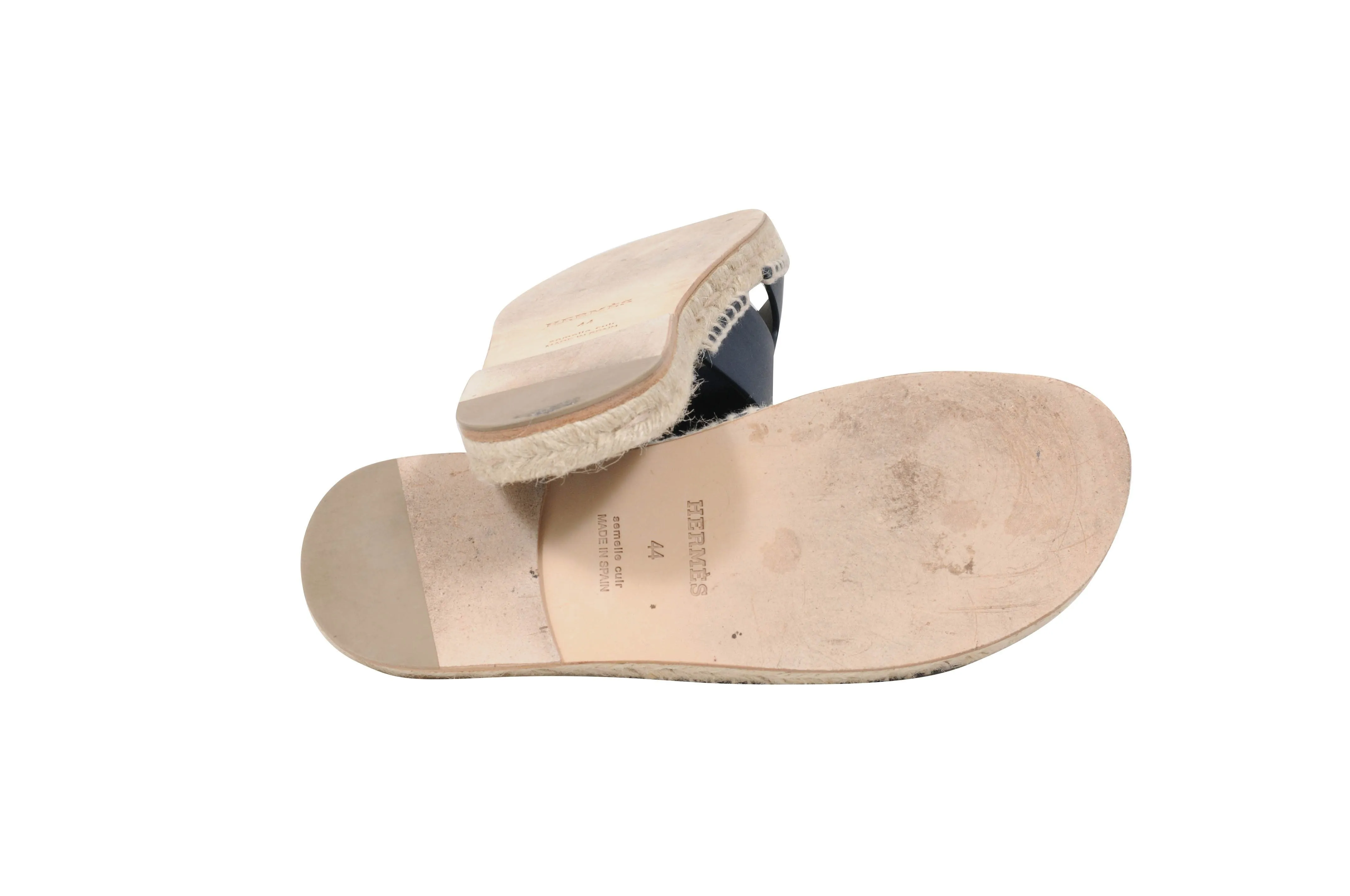 Navy Blue Antigua Espadrille Leather Sandals