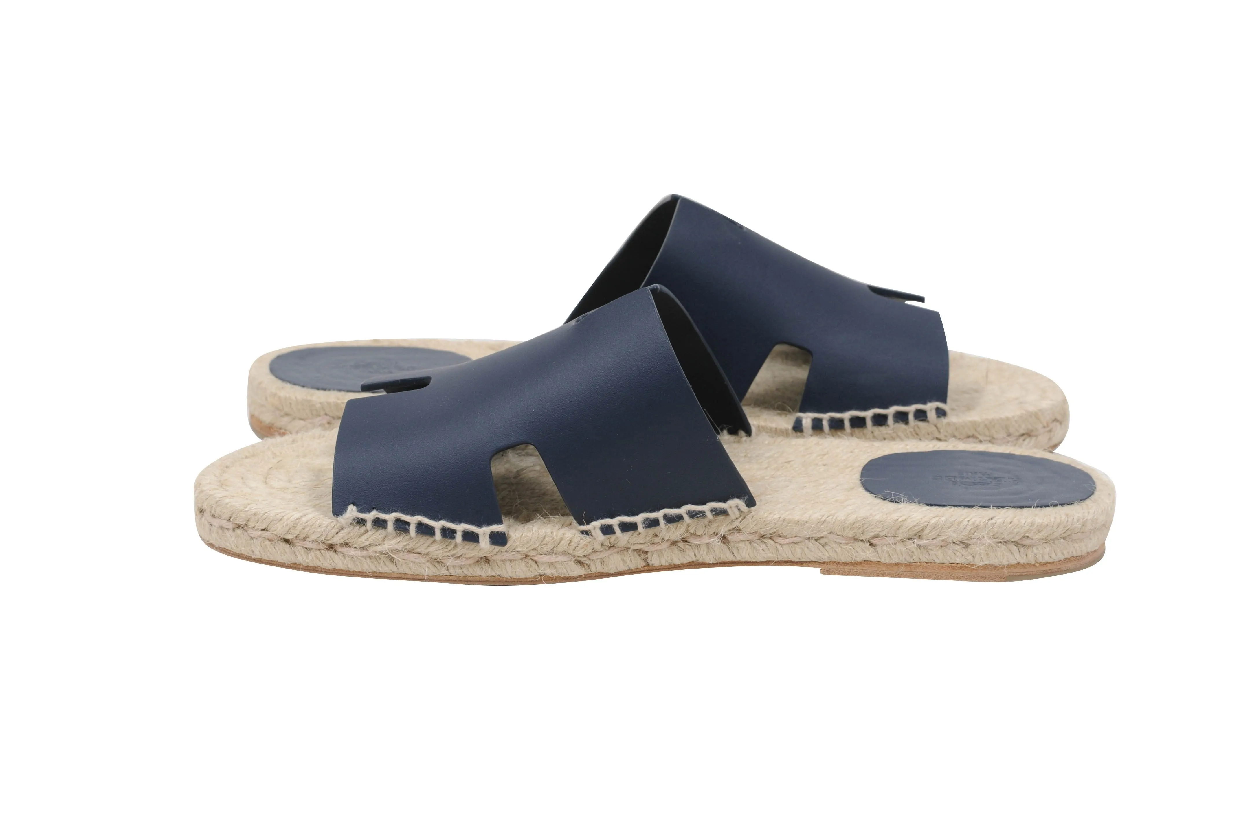 Navy Blue Antigua Espadrille Leather Sandals