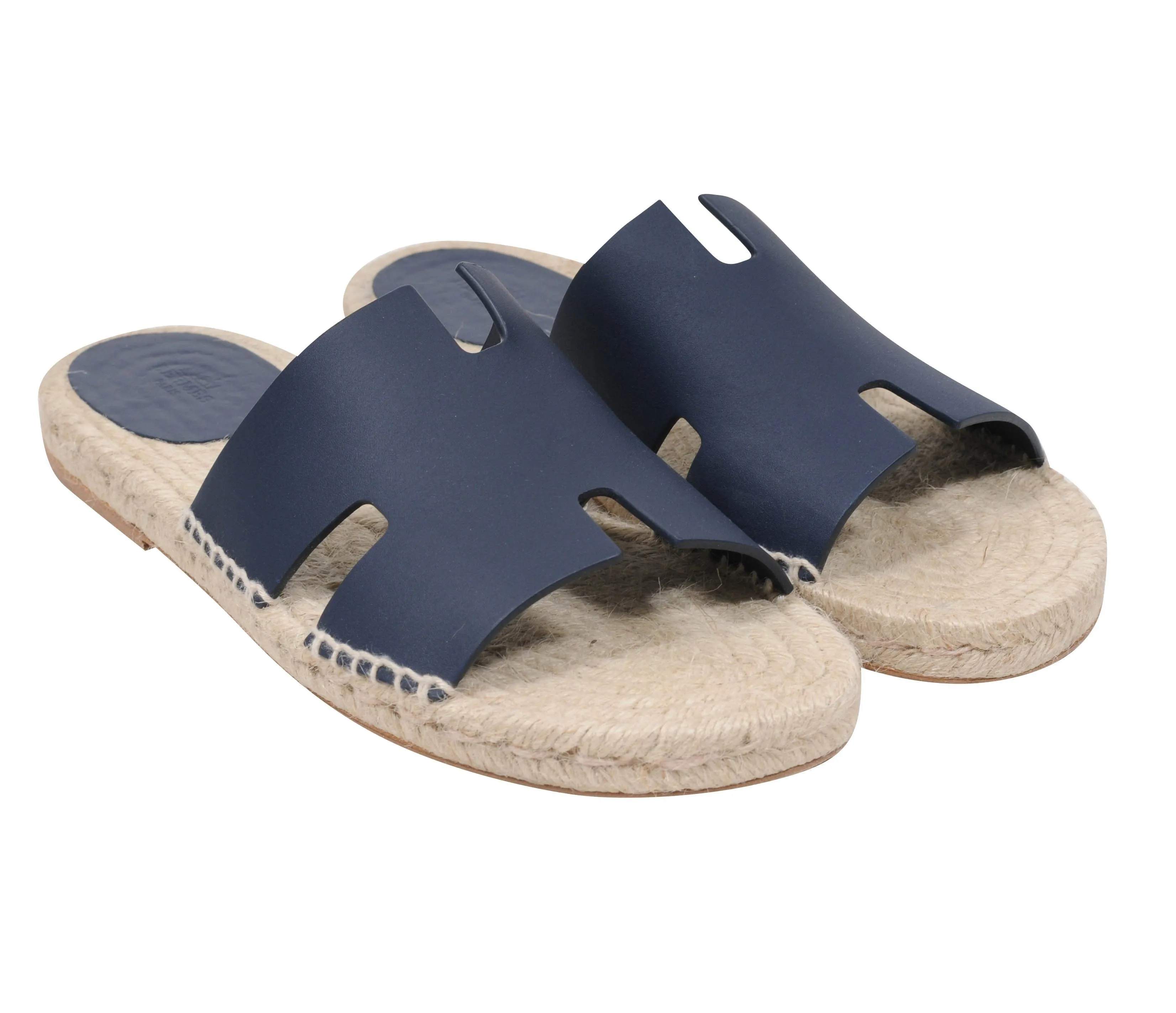 Navy Blue Antigua Espadrille Leather Sandals