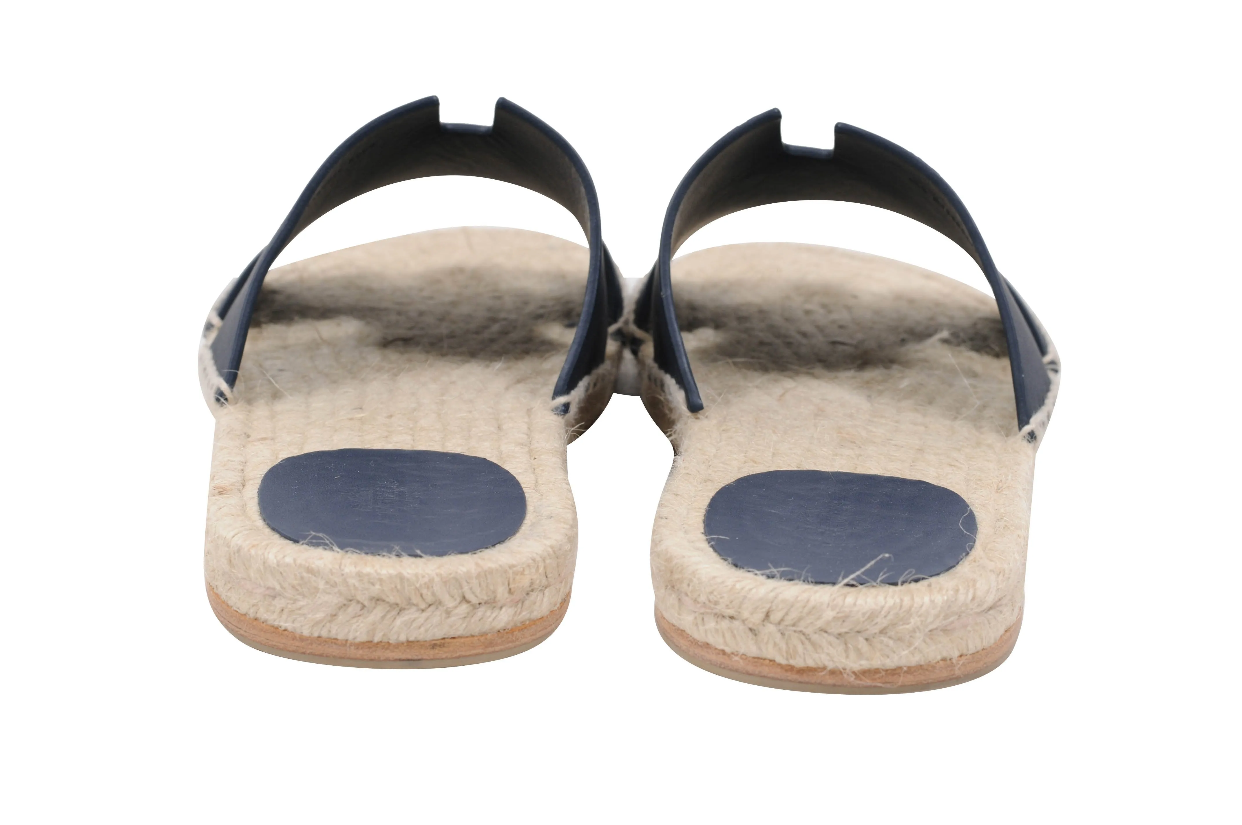 Navy Blue Antigua Espadrille Leather Sandals