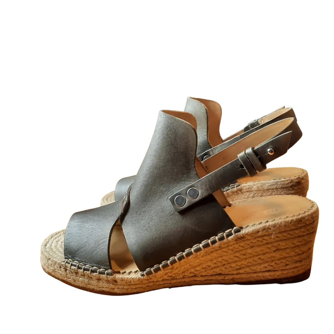 Rag & Bone Sayre Espardrille Wedge Sandals, Grey  size 8.5