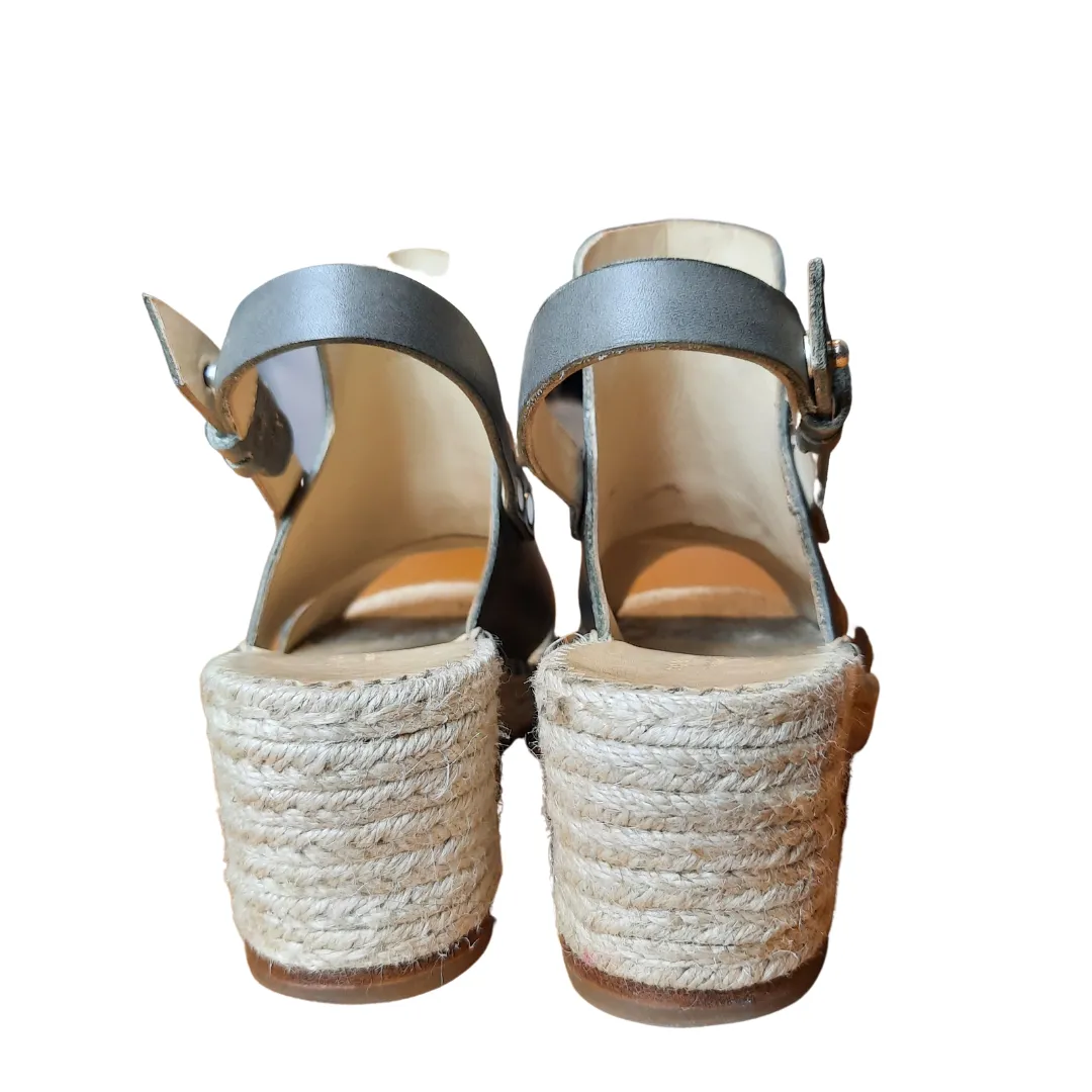 Rag & Bone Sayre Espardrille Wedge Sandals, Grey  size 8.5