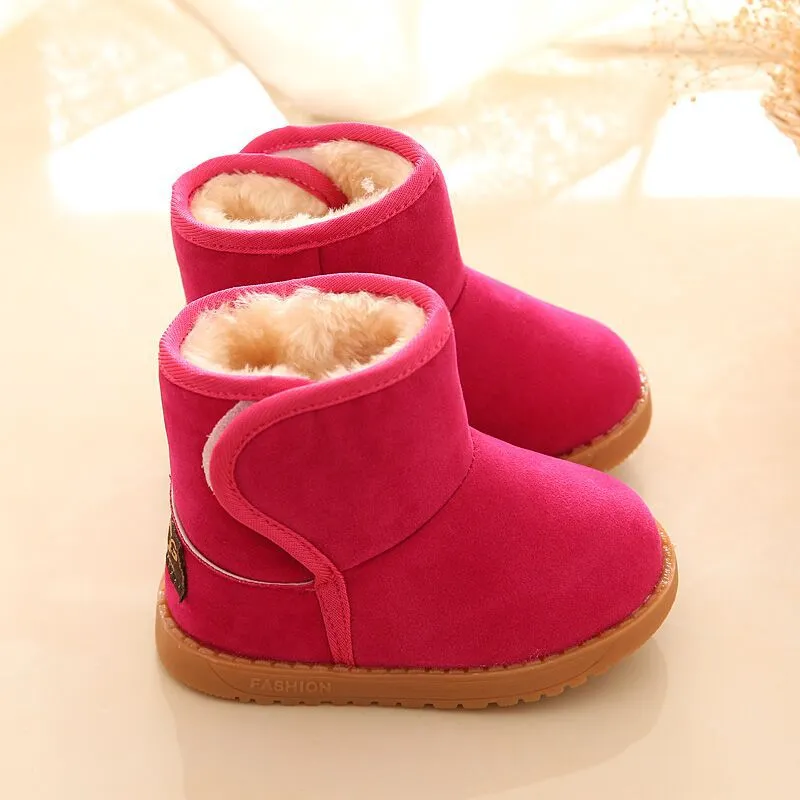 Toddler Solid Cotton Fleece-lining Snow boots