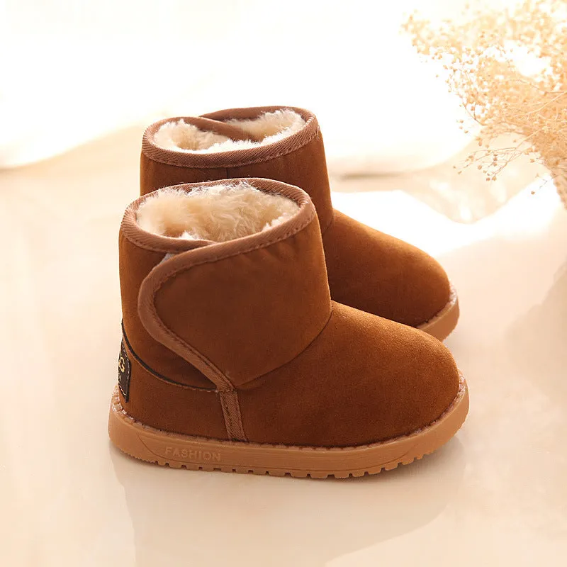 Toddler Solid Cotton Fleece-lining Snow boots