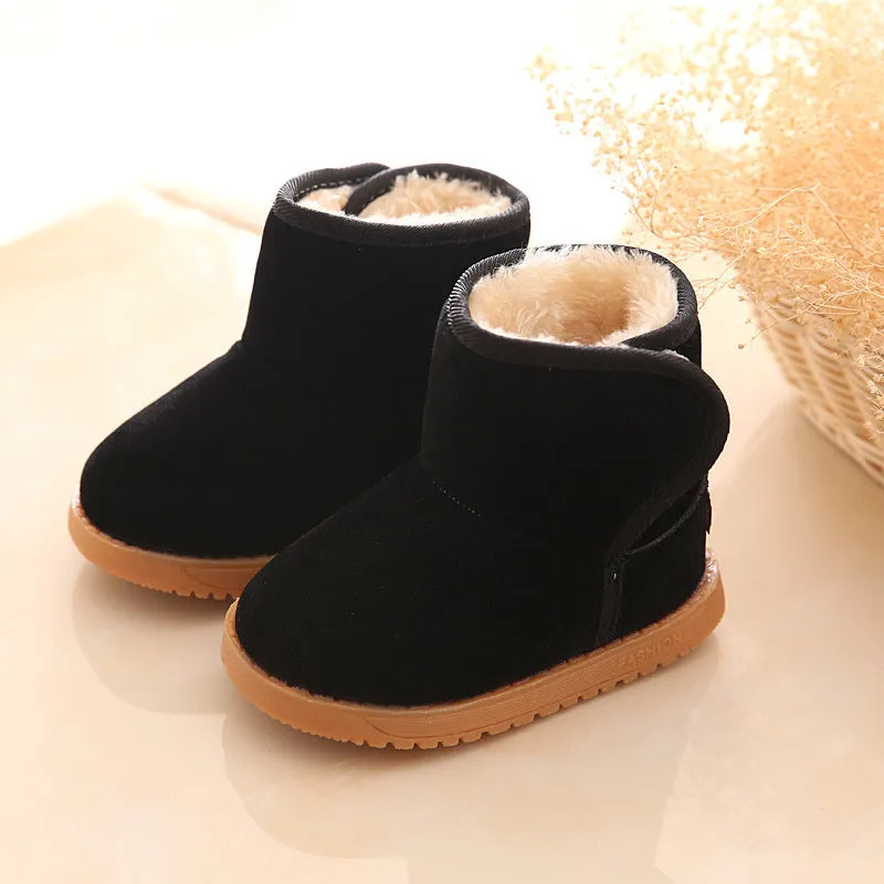 Toddler Solid Cotton Fleece-lining Snow boots