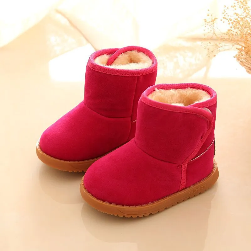 Toddler Solid Cotton Fleece-lining Snow boots